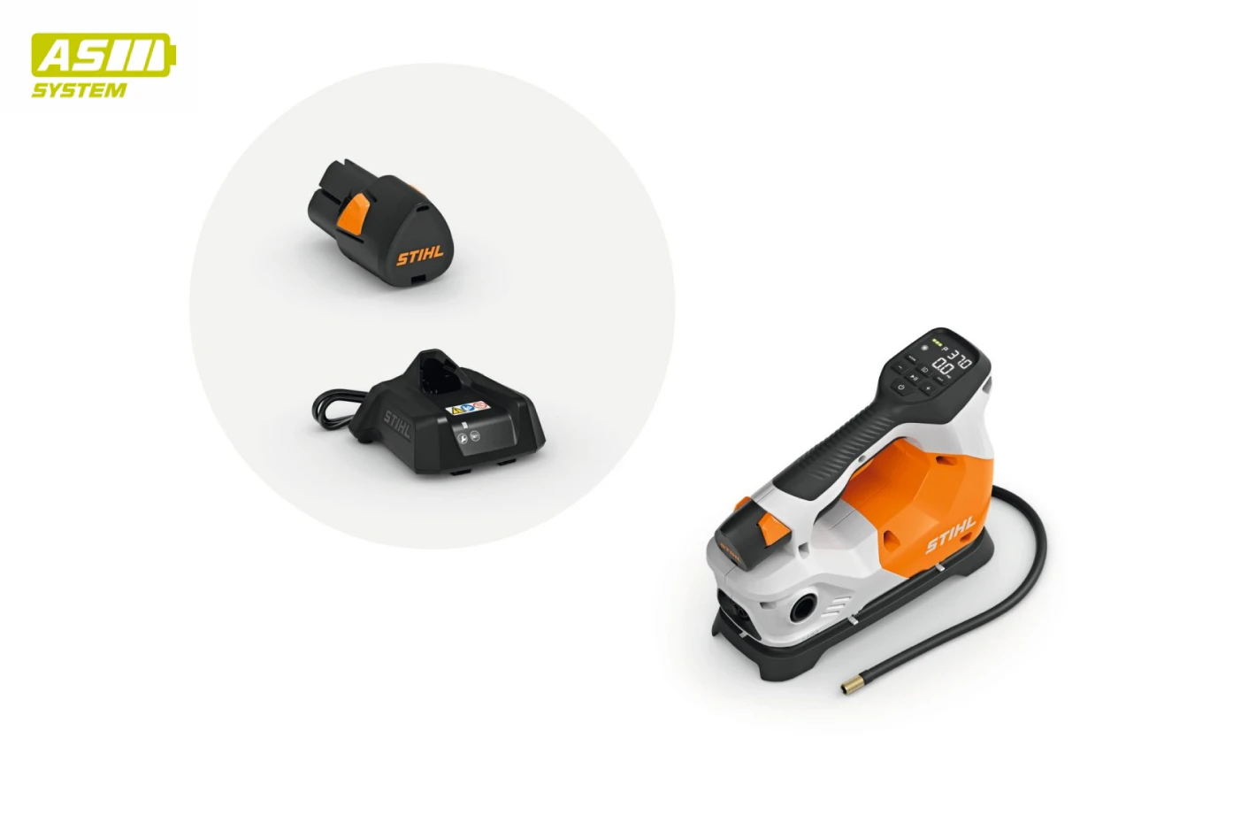 STIHL KOA 20 kompresszor 10,3 bar AS 2 akkumulátorral és AL 1 töltővel