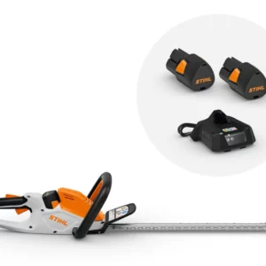 STIHL HSA 40 akkumulátoros sövénynyíró 2x AS 2 típusú akkumulátorral és 1x AS1 töltővel