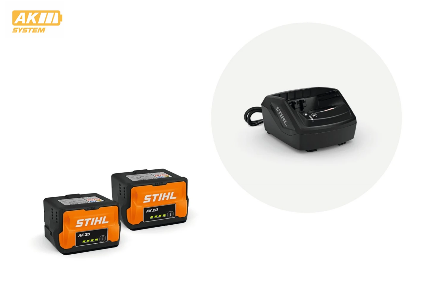 STIHL Starter szett PLUS 2 db AK 20 típusú akkuval és egy AL101 típusú töltővel
