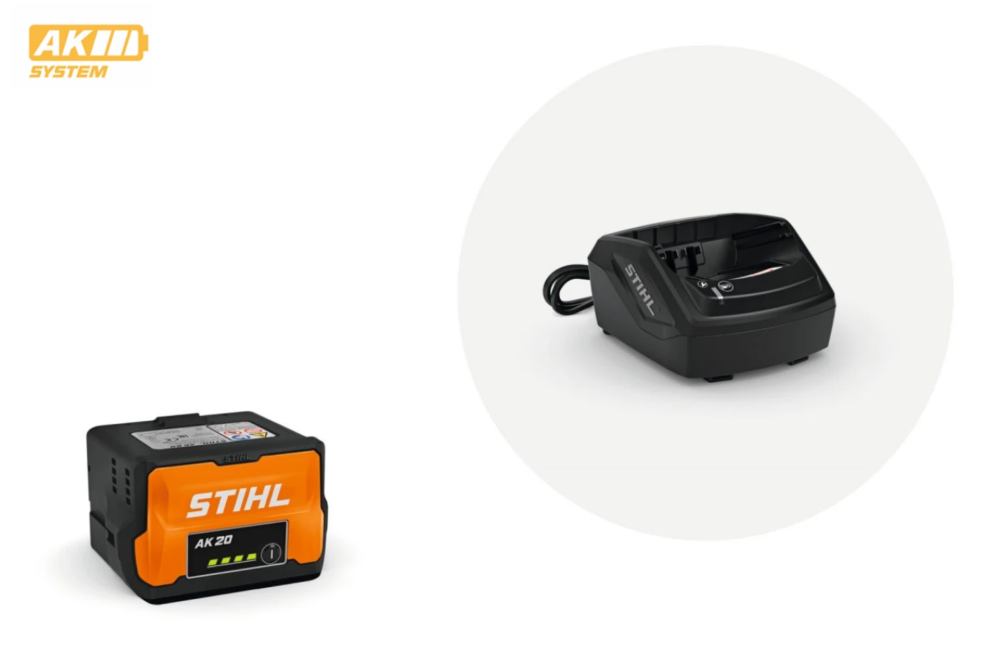 STIHL Starter szett AK 20 típusú akkuval és AL 101 típusú töltővel