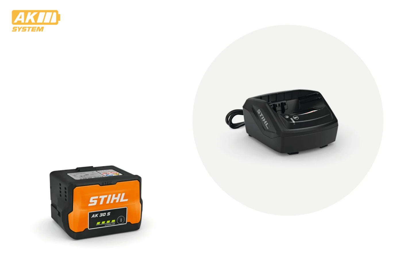 STIHL Starter szett AK 30 S típusú akkuval és AL 101 típusú töltővel